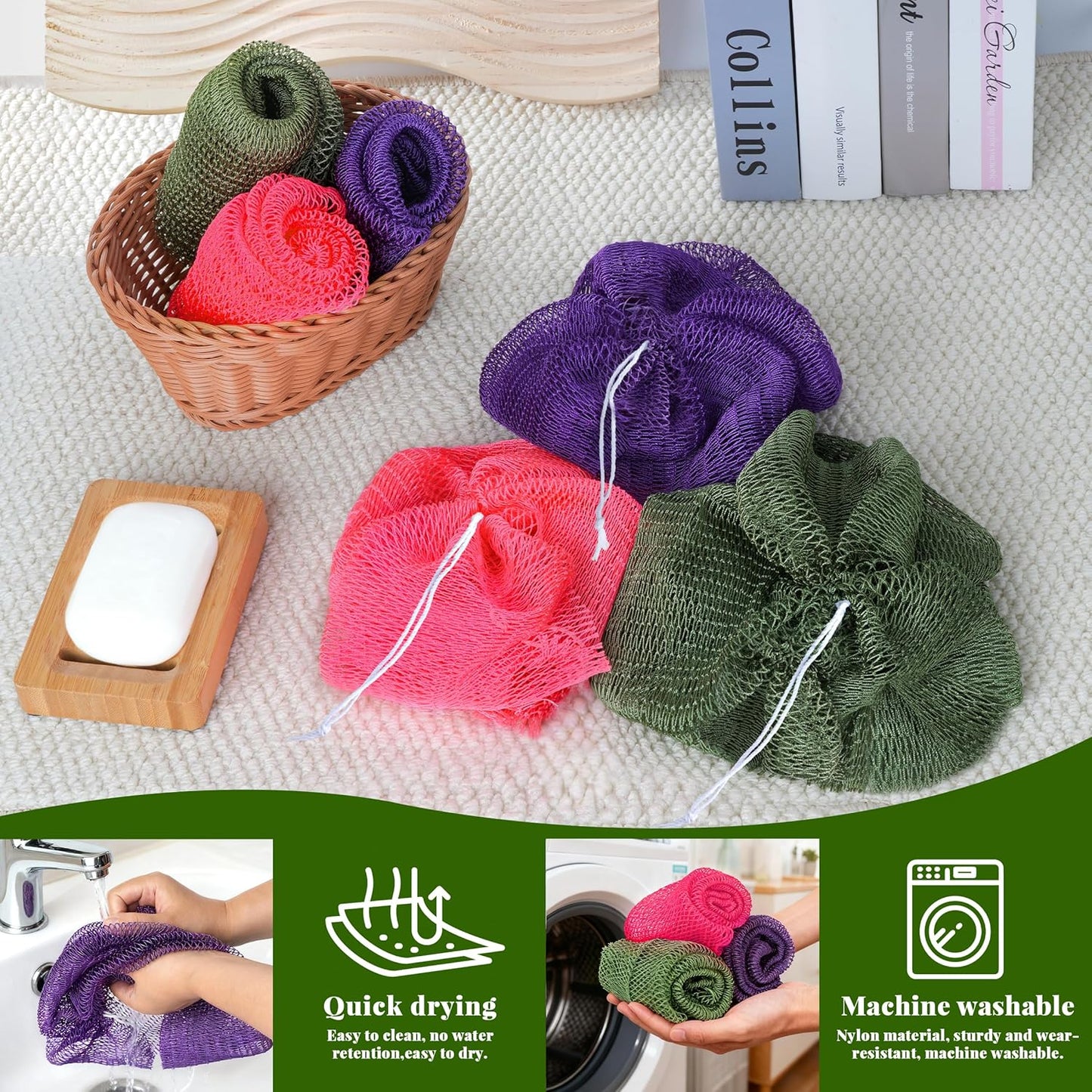 3-Pack Authentic African Exfoliating Net Sponges