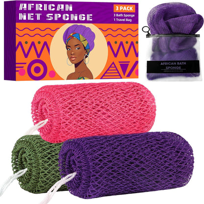 3-Pack Authentic African Exfoliating Net Sponges